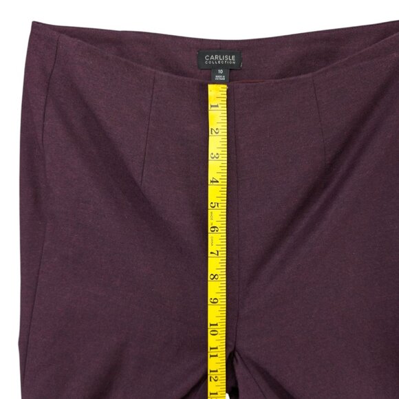 Carlisle Collection Virgin Wool Blend Pants Womens Burgundy Side Zip Lined Sz 10 - Picture 7 of 11